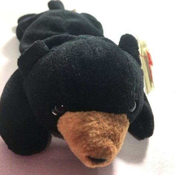 Ty Beanie Baby Rare Blackie The Black Bear Retired Swing Tag Errors 93-94 Collec - Picture 1 of 8